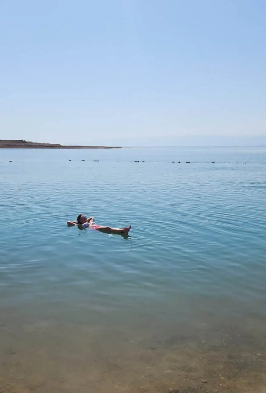 Floating in the Dead Sea on the Jordan side