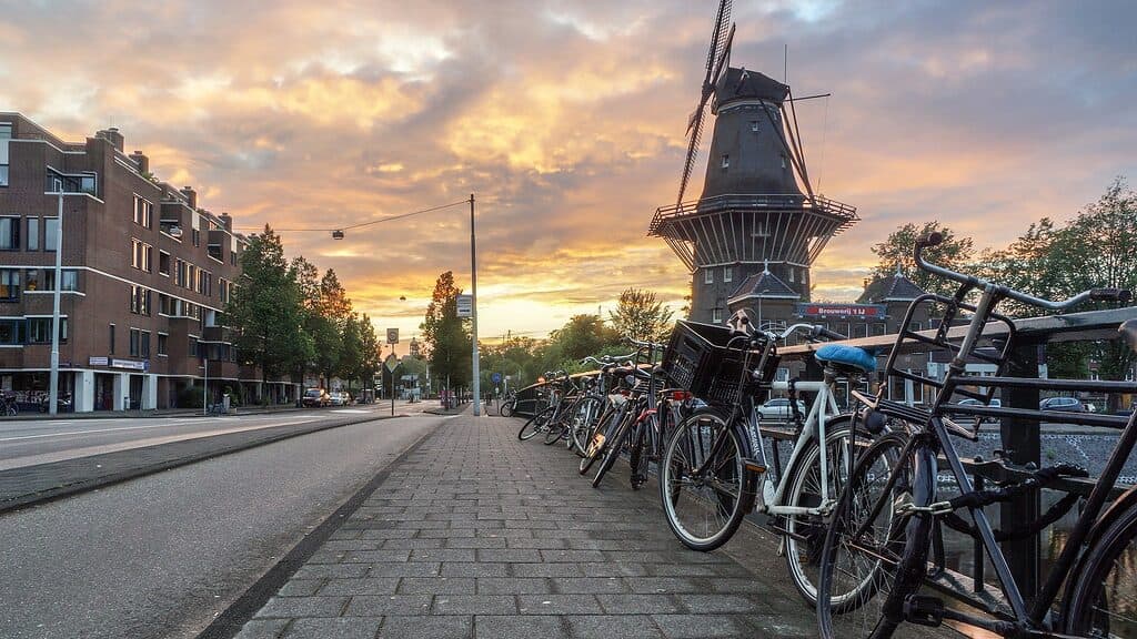 Cycling in Amsterdam, Netherlands