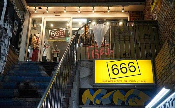 Osaka travel guide recommending a Satanic-themed 666 clothing shop in the Shinsaibashi district of Osaka.