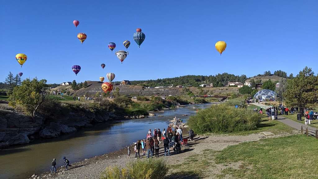 A hot air balloon ride over San Juan River in Pagosa Springs