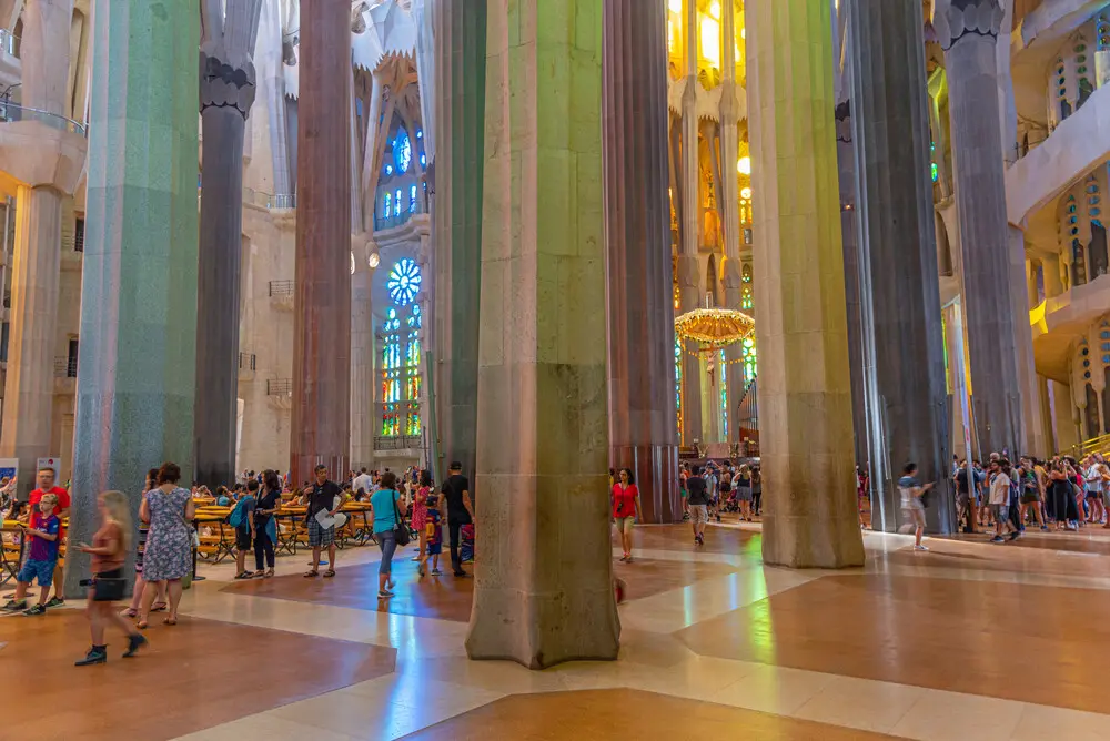 Visiting inside Sagrada Familia, Barcelona
